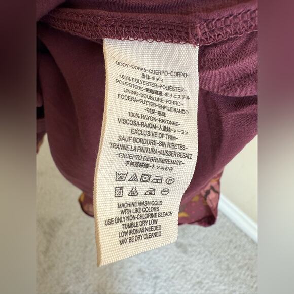 Free People Morning Light Mini Dress Women’s Size 2 Floral Polka Dot Long Sleeve - Picture 8 of 9